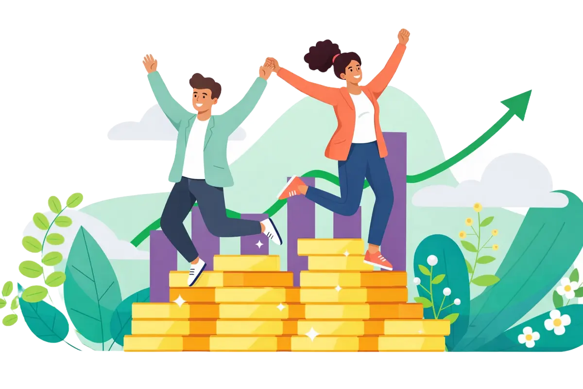 Financial freedom planning tool illustration showing financial independence roadmap and wealth building visualization